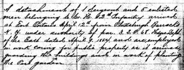 Excerpt from the details of the service of the detachment in which Strother was serving.